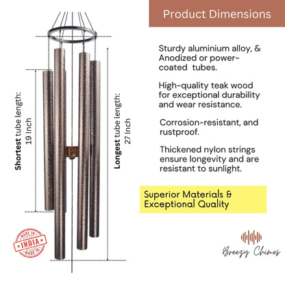 Antique Seekers - 50 inch Large Wind Chimes pipe dimensions - Breezy Chimes