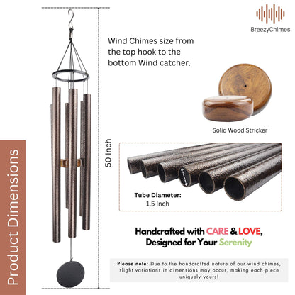 Antique Seekers - 50 inch Large Wind Chimes size and dimensions - Breezy Chimes