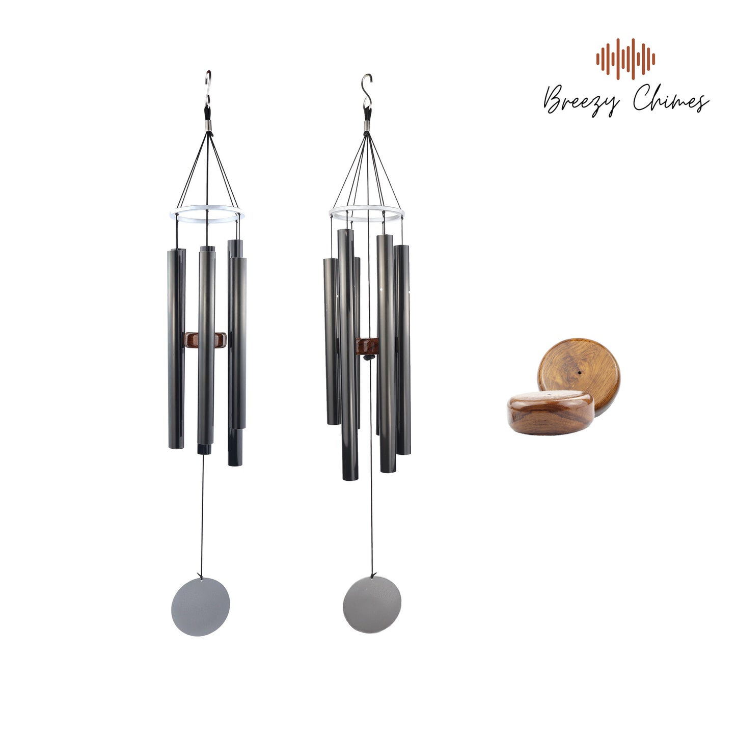 Glossy Black - 30 inch Large Wind chimes