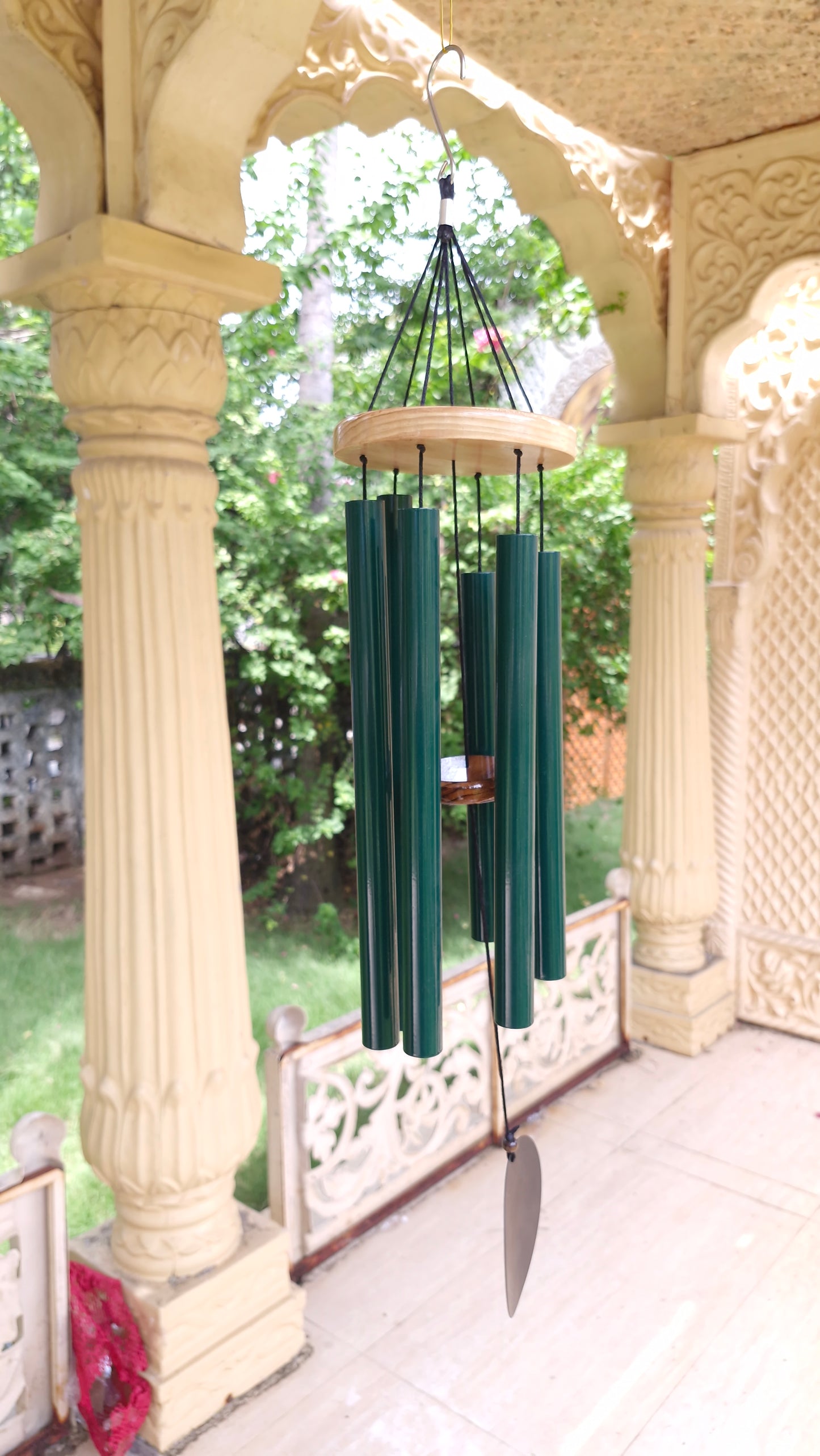 Jade Wonder - 30 inch Large Wind Chimes full view 2 - Breezy Chimes