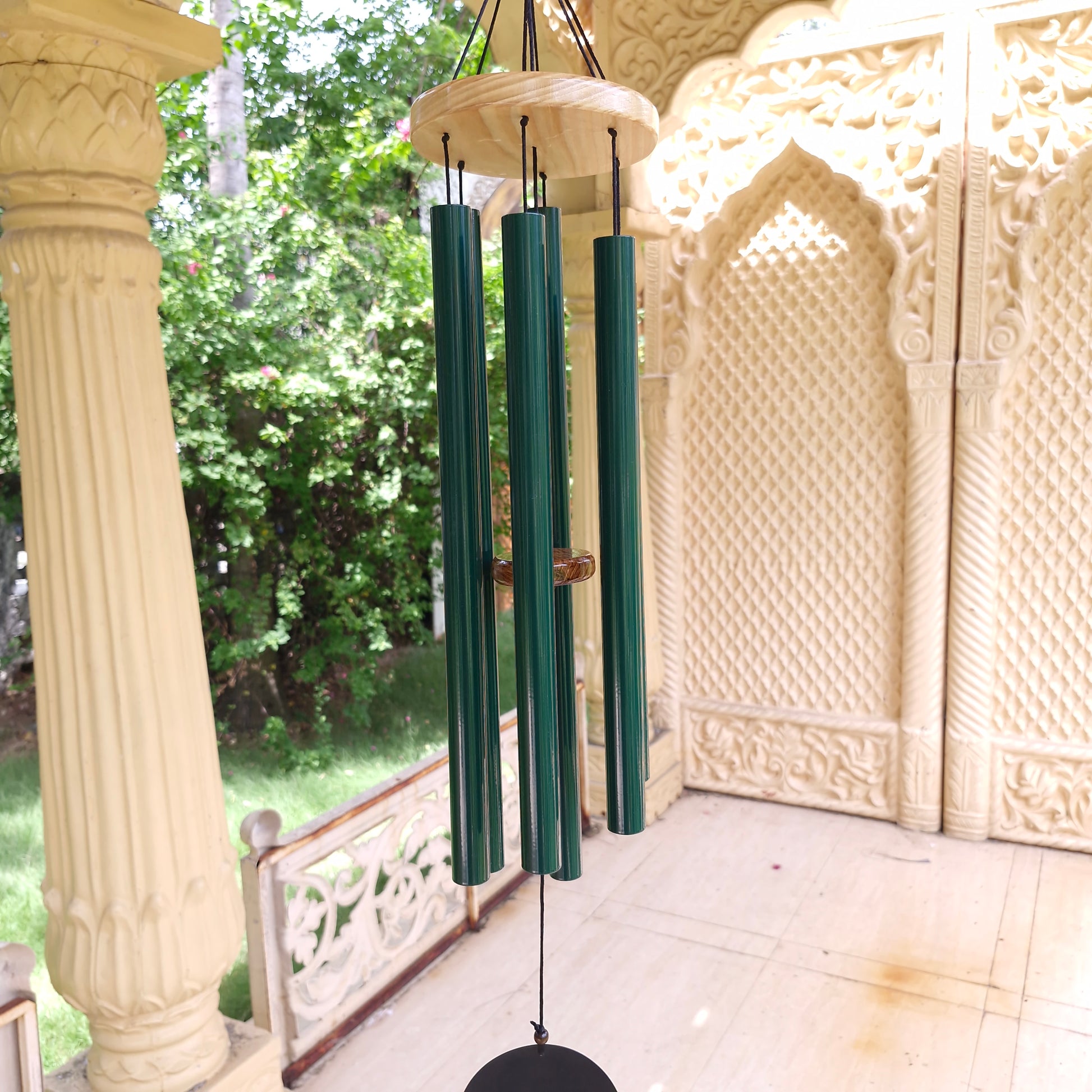 Jade Wonder - 35 inch Large Wind Chimes full view - Breezy Chimes