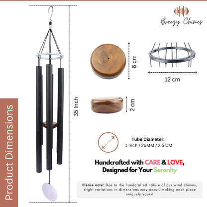Jade Wonder - 35 inch Large Wind Chimes size and dimensions - Breezy Chimes