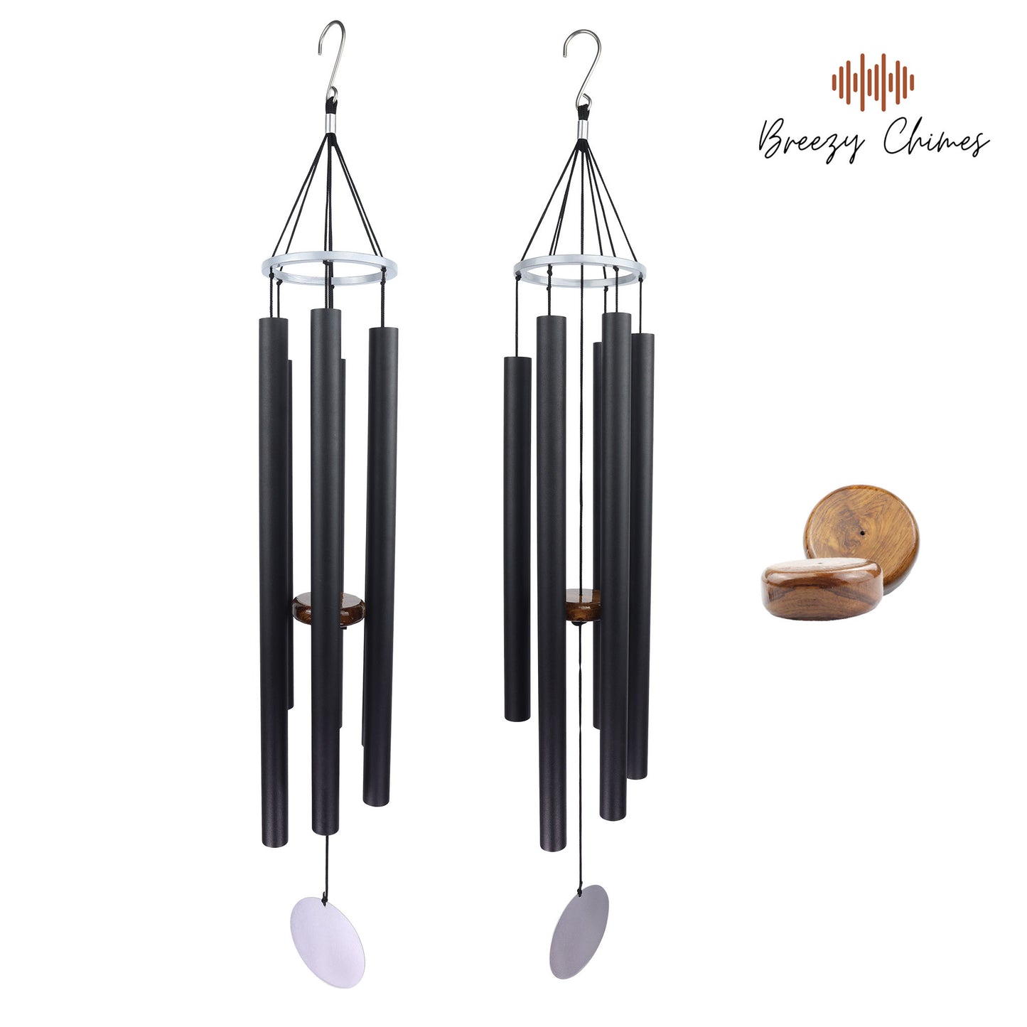 Jet Black - 35 inch Large Wind chimes