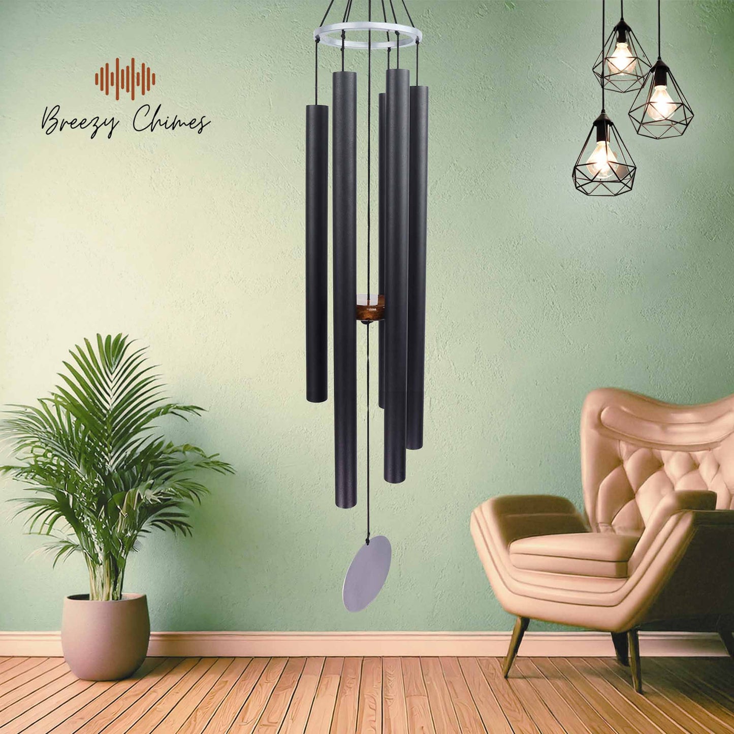 Jet Black - 35 inch Large Wind chimes