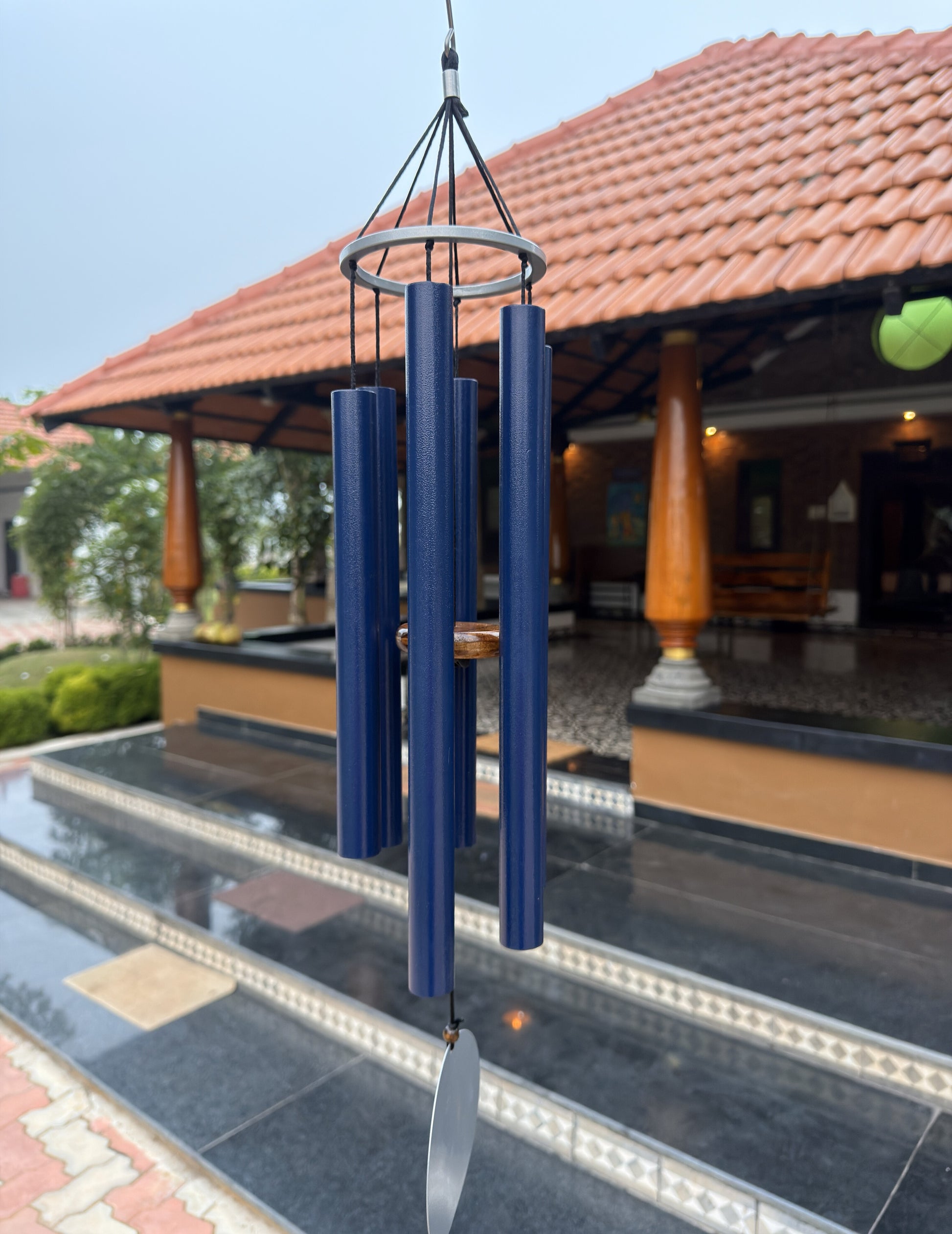 Midnight Echo - 30 inch Large Wind Chimes full view - Breezy Chimes