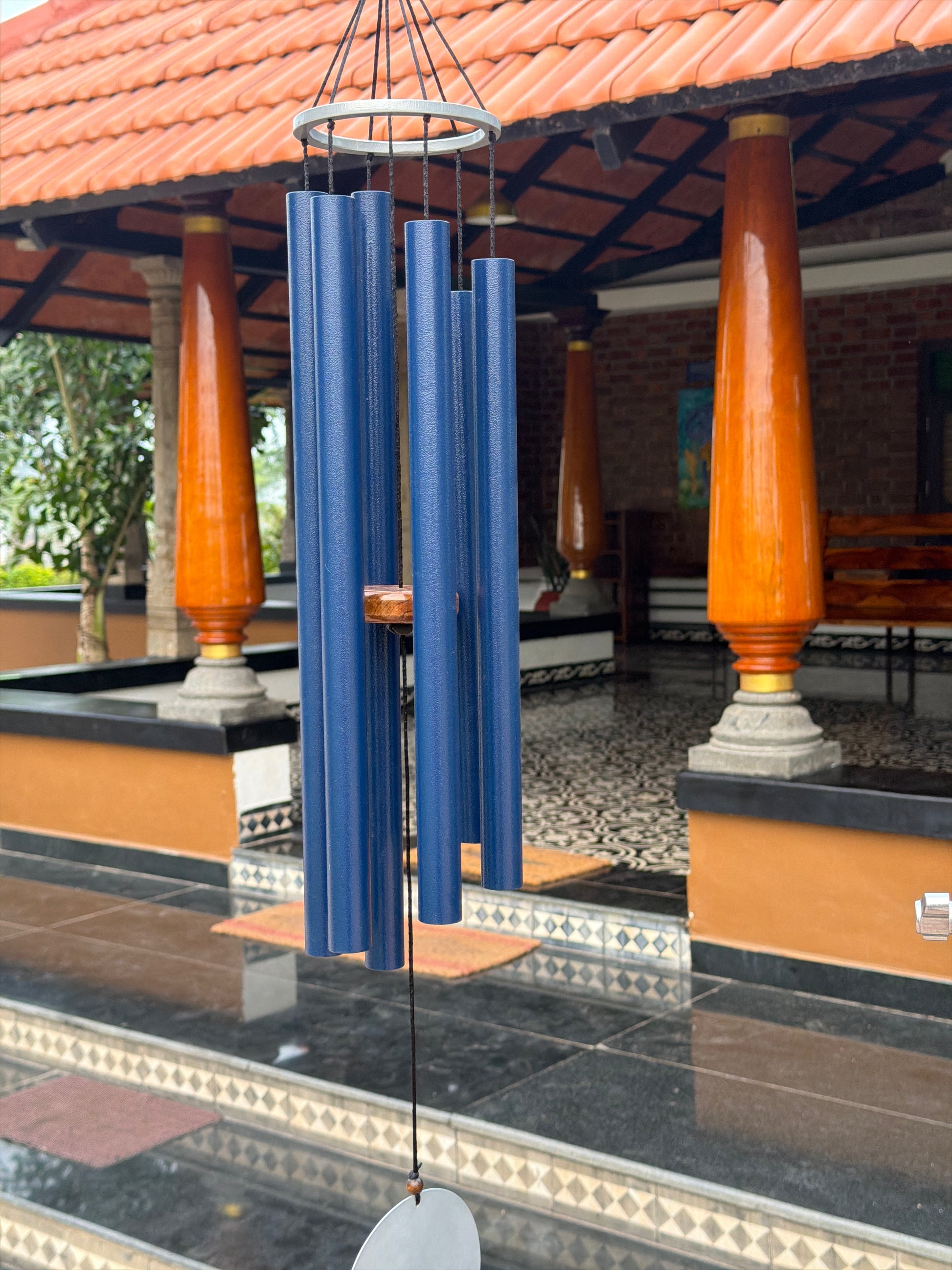 Midnight Echo - 35 inch Large Wind Chimes full view - Breezy Chimes
