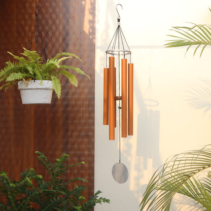 Terracotta Lovers - 30 inch Large Wind Chimes full view - Breezy Chimes