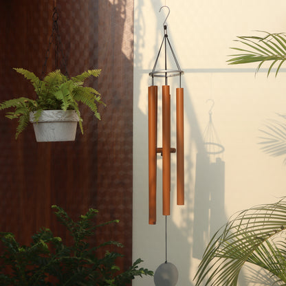 Terracotta Lovers - 35 inch Large Wind Chimes full view - Breezy Chimes