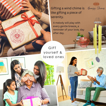 Terracotta Lovers - 50 inch Large Wind Chimes gift packaging - Breezy Chimes