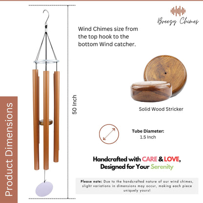 Terracotta Lovers - 50 inch Large Wind Chimes size and dimensions  - Breezy Chimes
