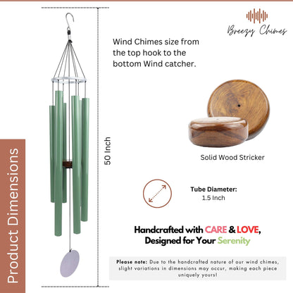 Willow Symphony - 50 inch Large Wind Chimes size and dimensions - Breezy Chimes