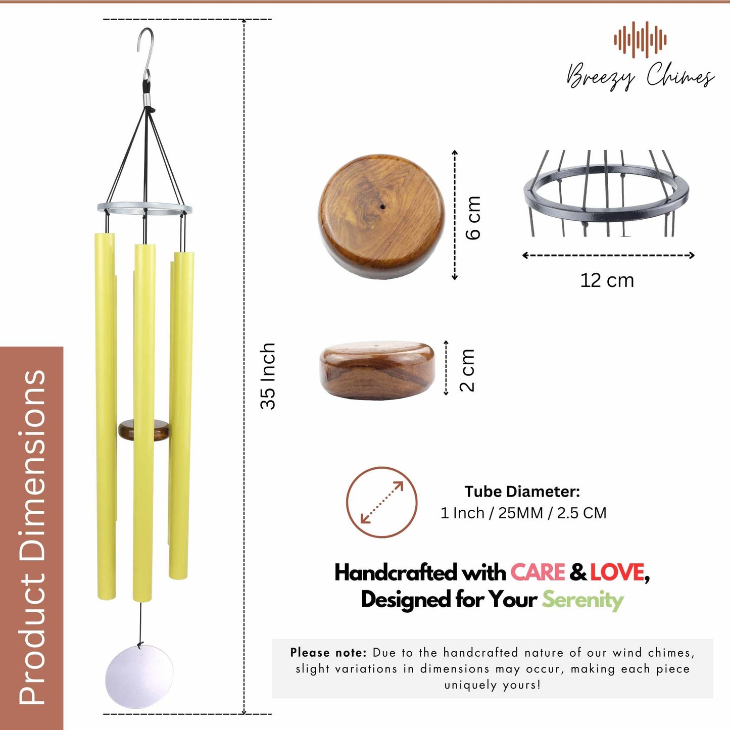 Harmonic Citrus - 35 inch Large Wind chimes